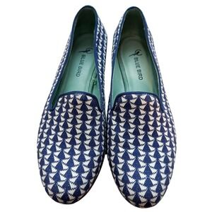 Blue Bird Shoes Navy White Classic Printed Flats Size 9